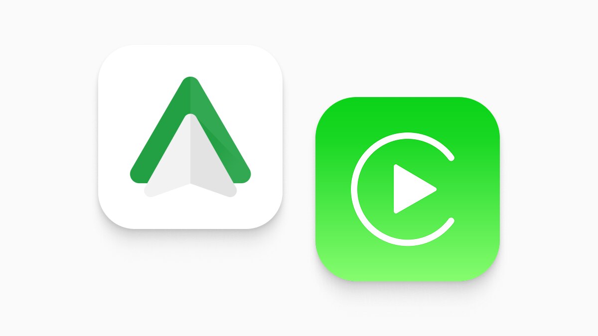 Apple Carplay and Android Auto app icons. 