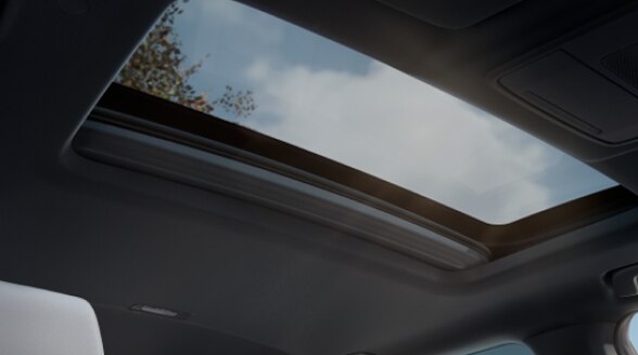 Interior view of power moonroof. 