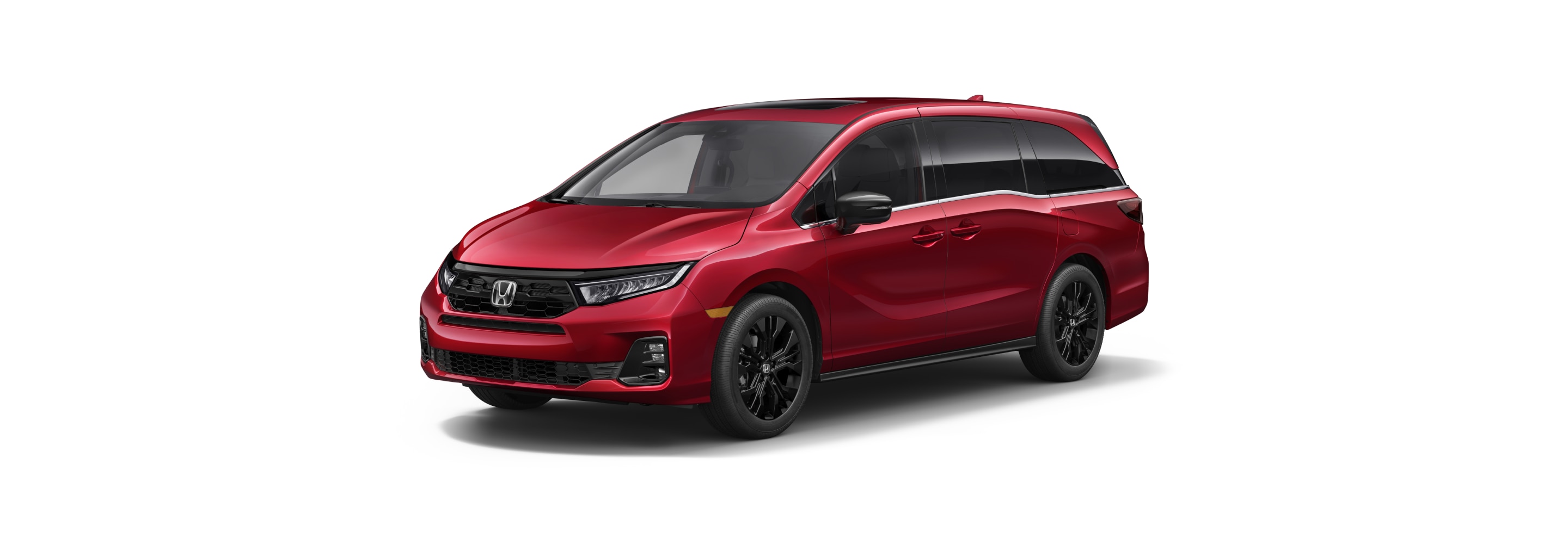 3/4 front view of red Odyssey on white space.